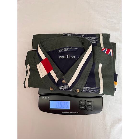 Vintage NWT 90s Nautica Shirt Blue Water Flag Button Down Size Large - Picture 10 of 10